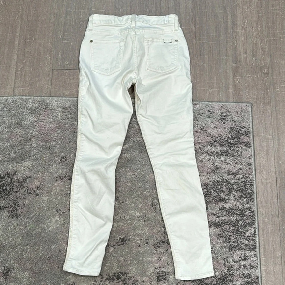Seven 7 for all Mankind Women's Ivory Malhia Kent Design Stretch Denim Sz 26 - Picture 5 of 5